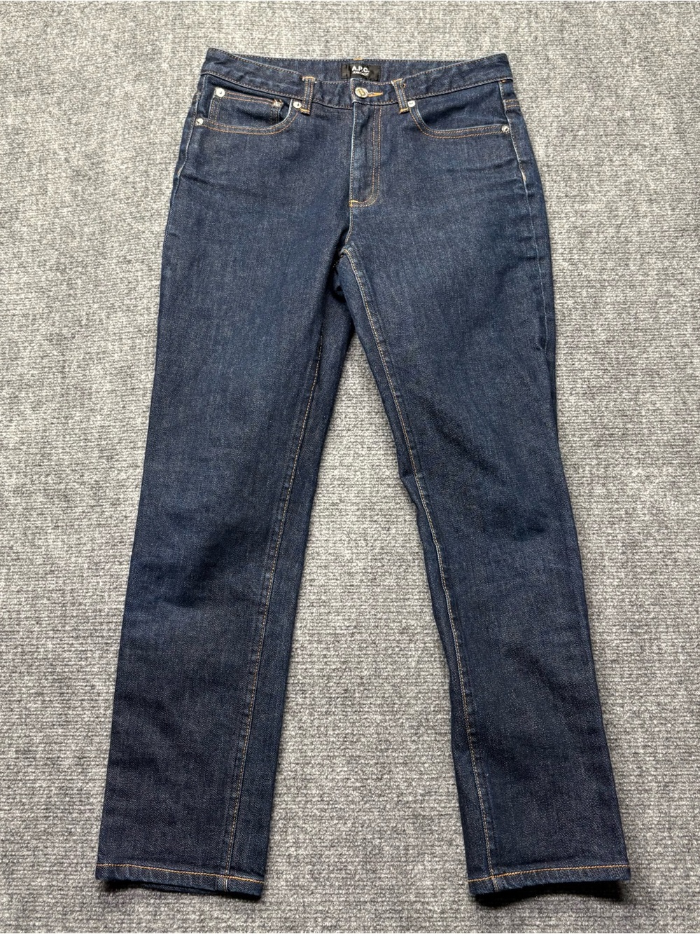 APC Jeans Womens 27x27 Blue Droit Skinny Tapered Dark Wash Indigo